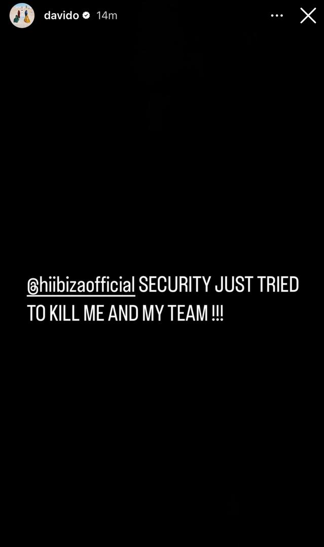 Davido accuses Ibiza night club security guards of trying to k!ll him and his team
